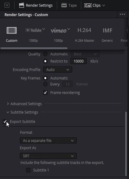 How to Export Subtitles from DaVinci Resolve 17