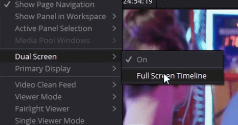 full Screen Timeline as Dual Screens in DaVinci Resolve 17